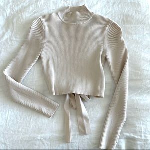 WORN ONCE | Zara Cropped Backless Sweater | M